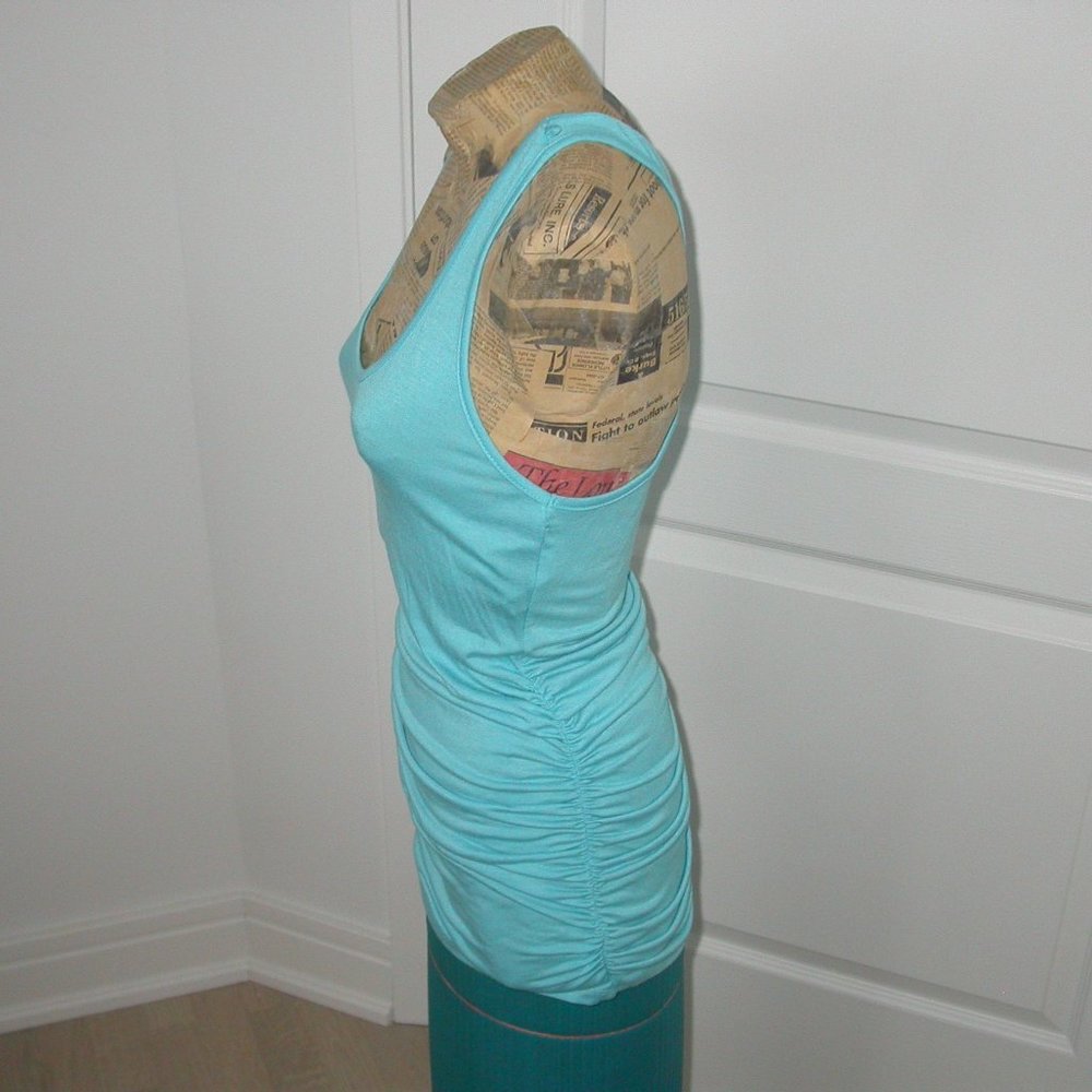 Turquoise Tank Top with Rauched Sides